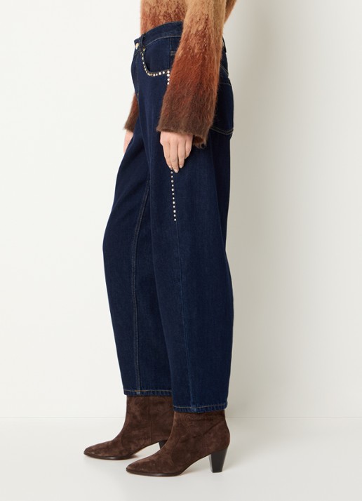 Liu Jo High waist balloon fit jeans met donkere wassing - detail 3 indigo