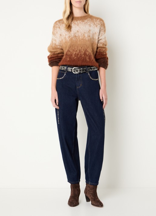 Liu Jo High waist balloon fit jeans met donkere wassing - voorkant 5 indigo