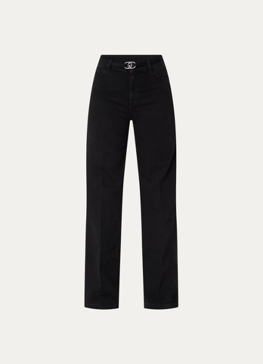 Liu Jo High waist flared fit jeans met gekleurde wassing - voorkant zwart