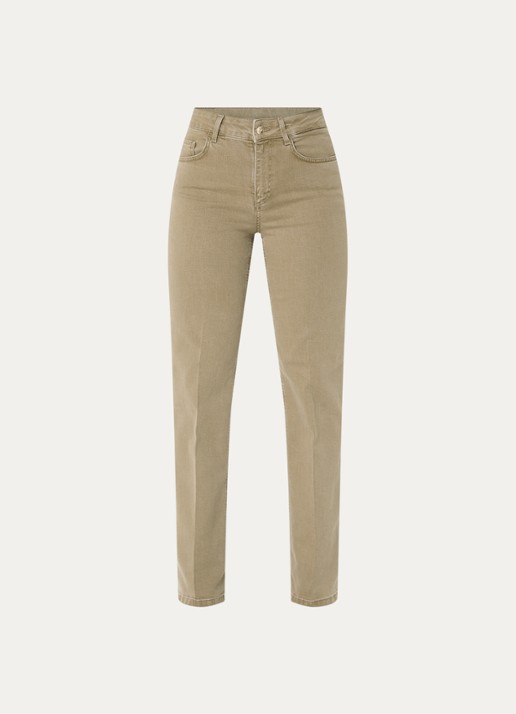 Liu Jo High waist flared fit jeans met gekleurde wassing - voorkant khaki
