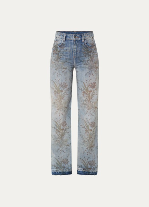 Liu Jo High waist flared fit jeans met gekleurde wassing - voorkant indigo