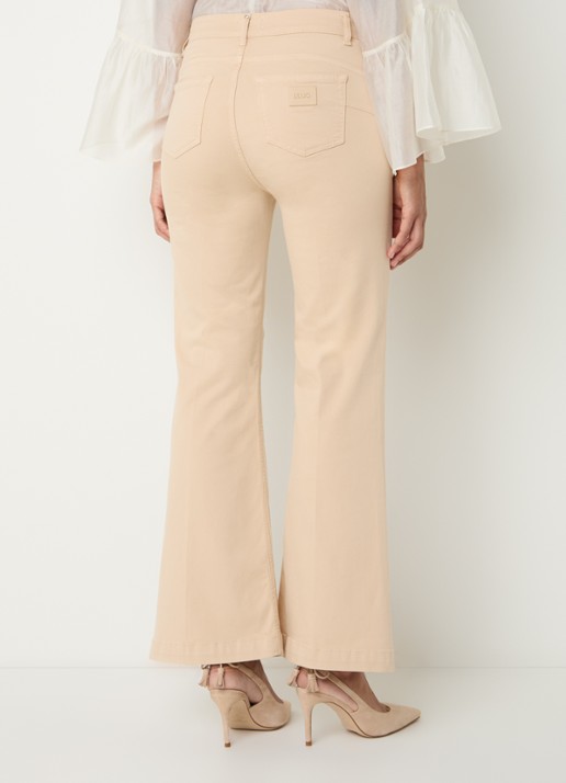 Liu Jo High waist flared fit pantalon met steekzakken - achterkant beige