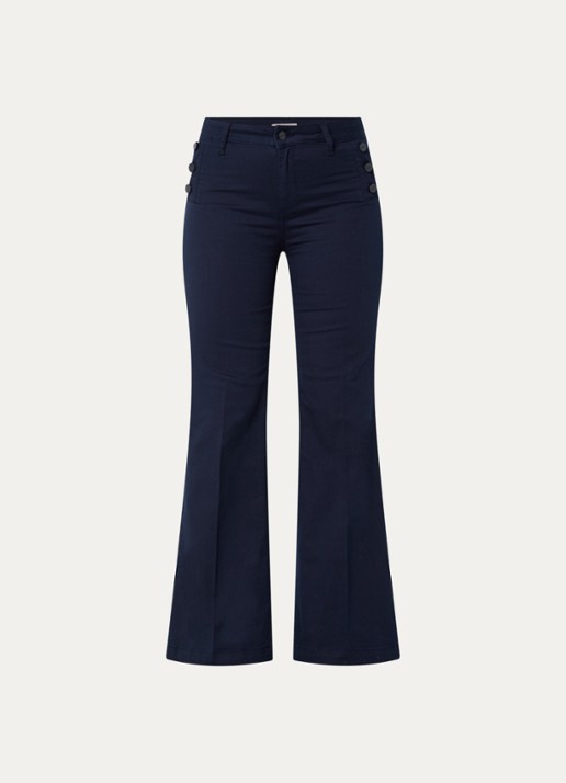 Liu Jo High waist flared fit pantalon met steekzakken - voorkant wit