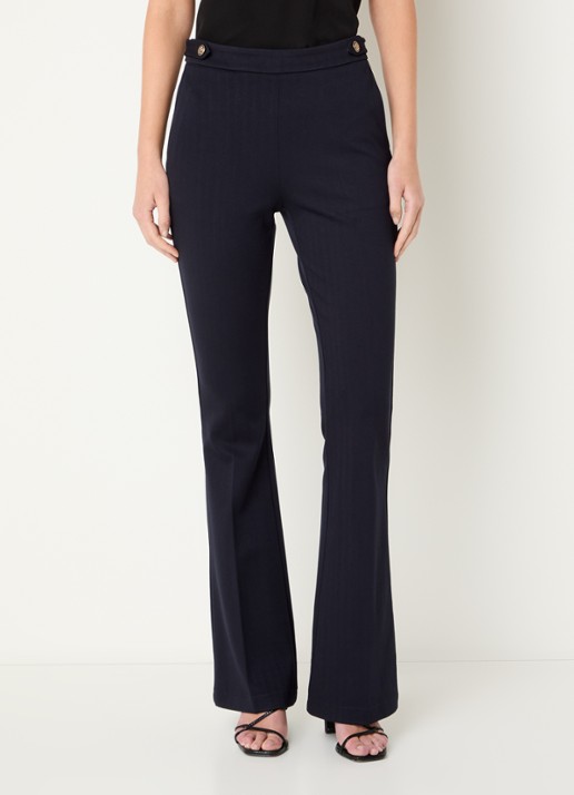 Liu Jo High waist flared fit pantalon met steekzakken