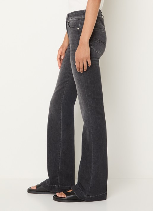 Liu Jo High waist flared jeans met gekleurde wassing - detail 3 antraciet