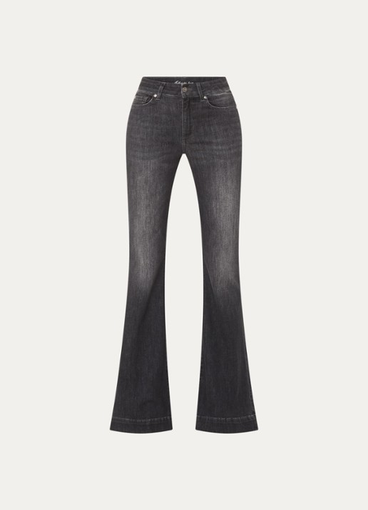 Liu Jo High waist flared jeans met gekleurde wassing - voorkant 4 antraciet