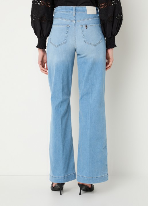 Liu Jo High waist flared jeans met medium wassing - achterkant indigo