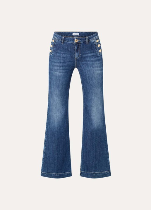 Liu Jo High waist flared jeans met medium wassing - voorkant 3 indigo