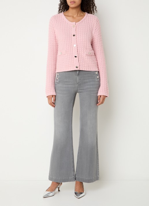 Liu Jo High waist flared jeans met medium wassing - voorkant 2 grijs