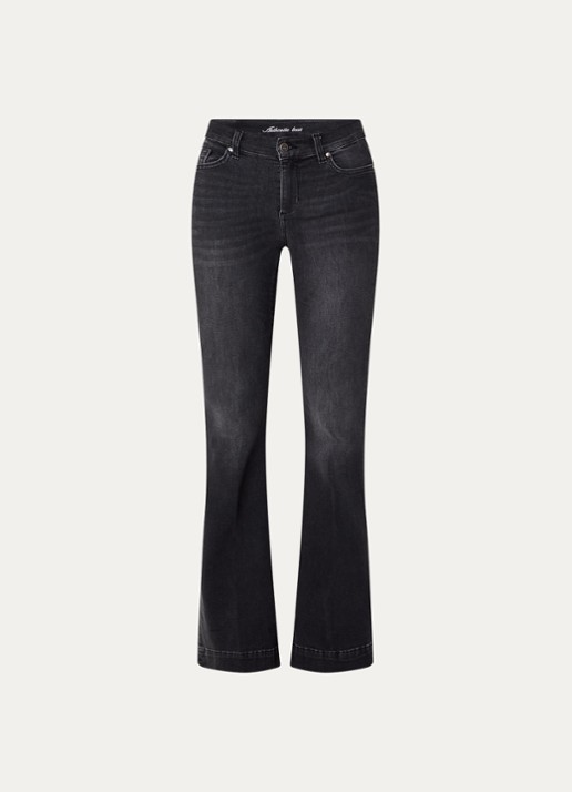 Liu Jo High waist flared jeans met steekzakken - voorkant 4 donkergrijs
