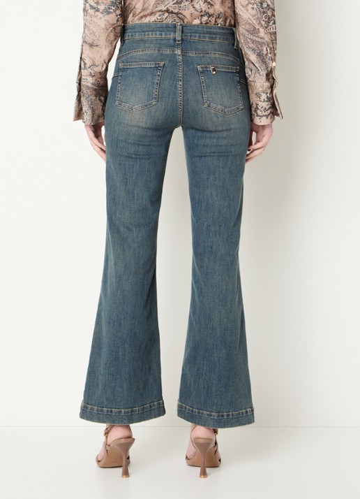 Liu Jo High waist flared jeans met steekzakken - achterkant blauw