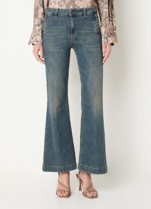 Liu Jo High waist flared jeans met steekzakken - detail 2 blauw