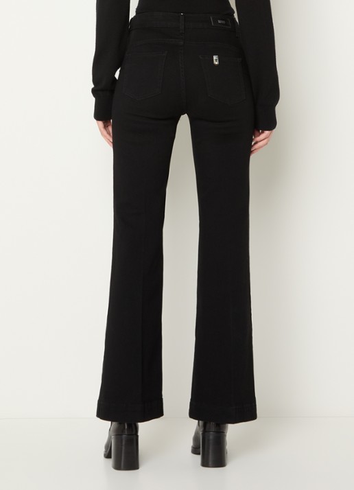 Liu Jo High waist flared jeans met steekzakken - achterkant 4 zwart