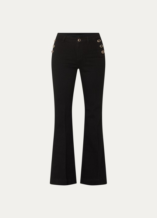 Liu Jo High waist flared jeans met steekzakken - voorkant zwart