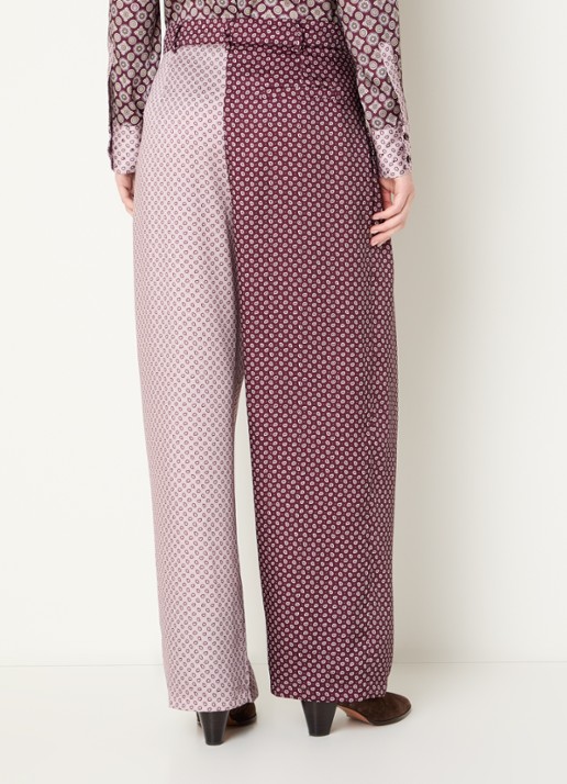 Liu Jo High waist loose fit broek met print en steekzakken - achterkant aubergine