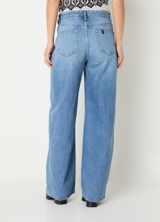 Liu Jo High waist loose fit jeans met asymmetrisch detail - achterkant 5 indigo