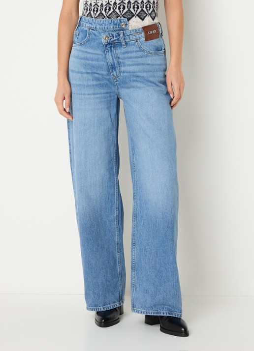 Liu Jo High waist loose fit jeans met asymmetrisch detail