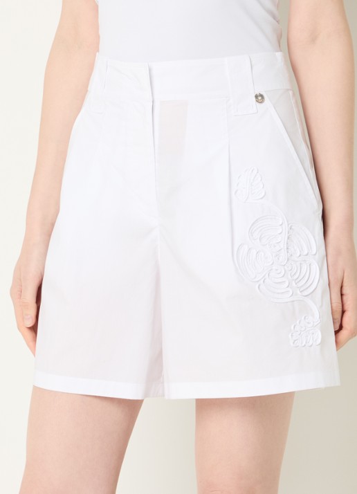 Liu Jo High waist loose fit korte broek met steekzakken - detail 4 wit