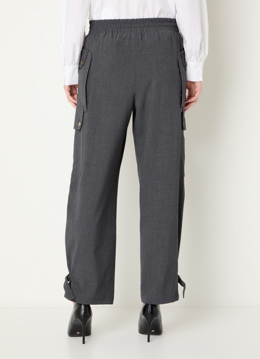 Liu Jo High waist loose fit pantalon met steekzakken - achterkant 2 donkergrijs