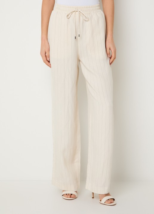 Liu Jo High waist loose fit pantalon met streepprint en steekzakken