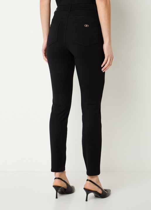 Liu Jo High waist skinny fit broek van jersey  - achterkant 2 zwart