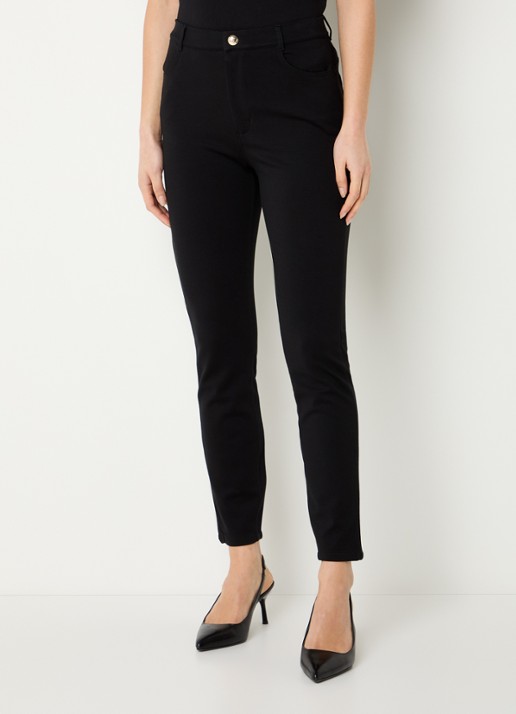 Liu Jo High waist skinny fit broek van jersey  - detail zwart