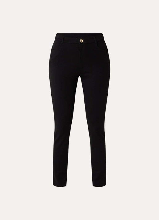 Liu Jo High waist skinny fit broek van jersey  - voorkant 3 zwart