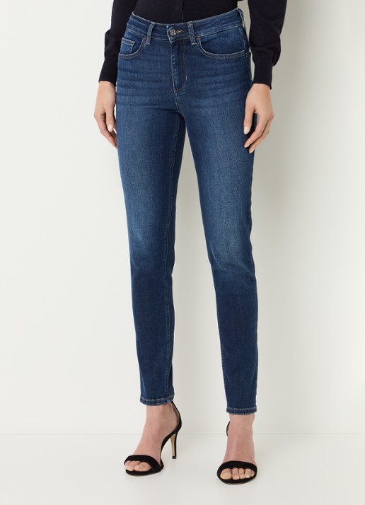 Liu Jo High waist skinny jeans met donkere wassing en strass