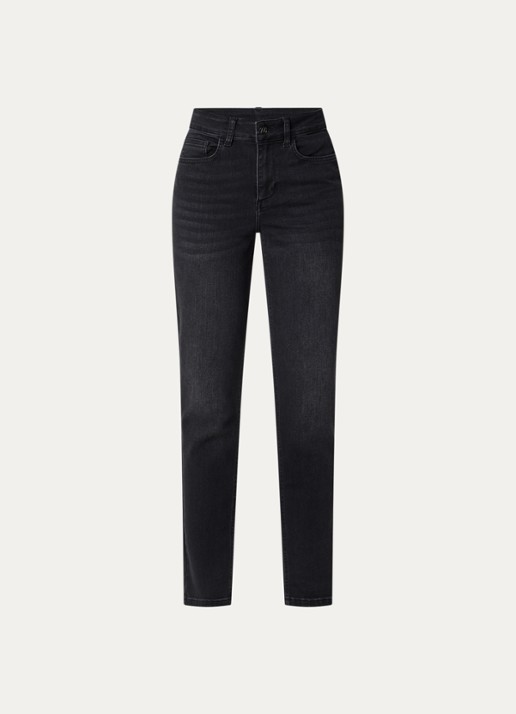 Liu Jo High waist skinny jeans met gekleurde wassing - voorkant 4 zwart