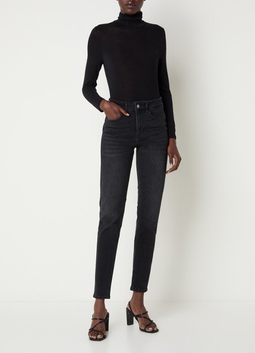 Liu Jo High waist skinny jeans met gekleurde wassing - voorkant 5 zwart