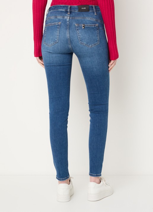 Liu Jo High waist skinny jeans met medium wassing - achterkant 3 indigo