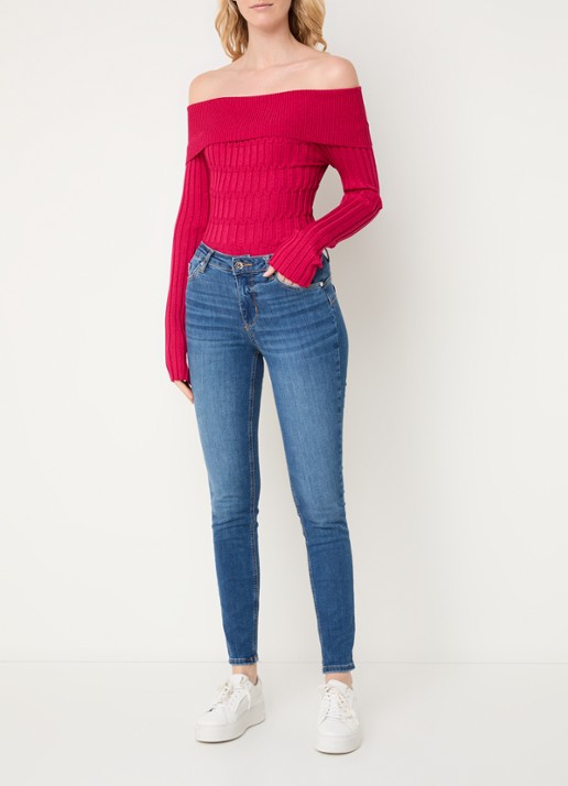 Liu Jo High waist skinny jeans met medium wassing - voorkant 2 indigo