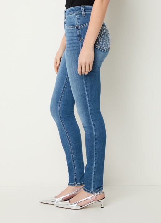 Liu Jo High waist skinny jeans met strass  - detail 5 indigo