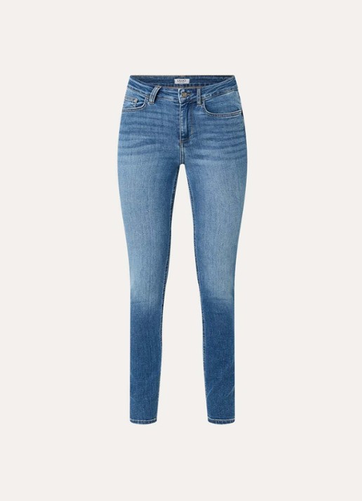 Liu Jo High waist skinny jeans met strass  - voorkant 2 indigo