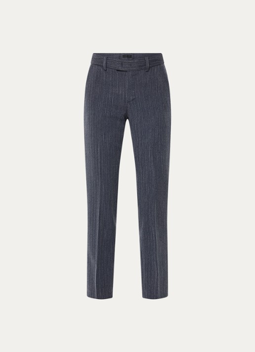 Liu Jo High waist slim fit pantalon met krijtstreep - voorkant indigo