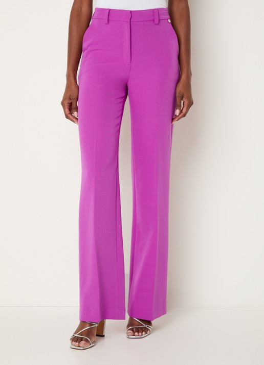 Liu Jo High waist straight fit pantalon met steekzakken - detail violet