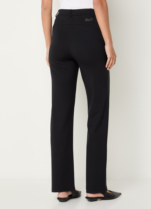 Liu Jo High waist straight fit pantalon met stretch - achterkant 2 zwart