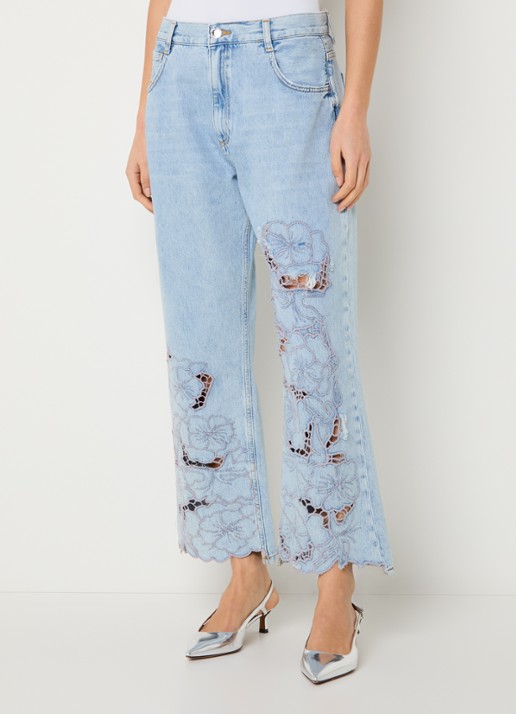 Liu Jo High waist straight leg jeans met broderie