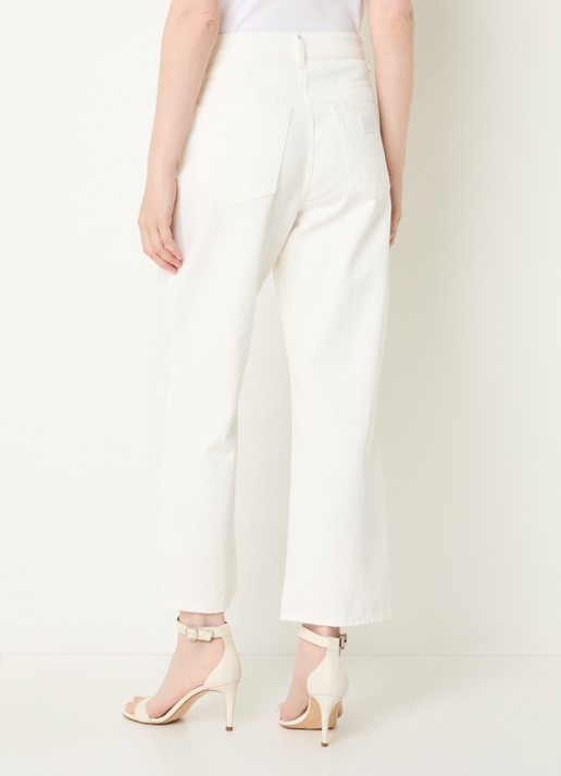 Liu Jo High waist straight leg jeans met broderie - achterkant wit