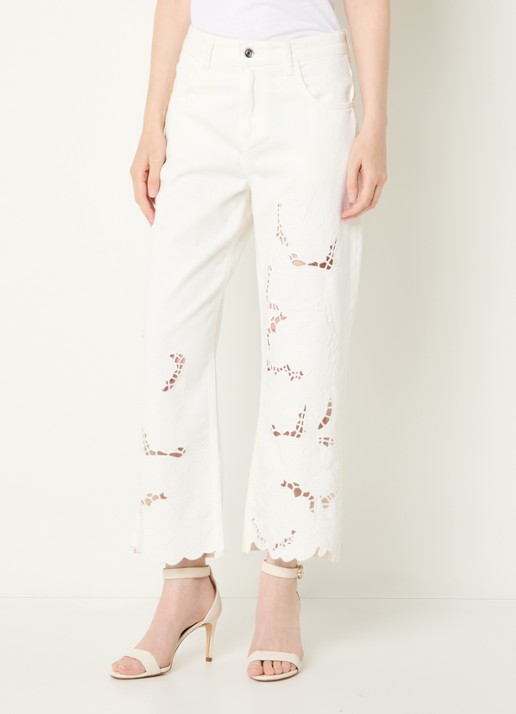 Liu Jo High waist straight leg jeans met broderie