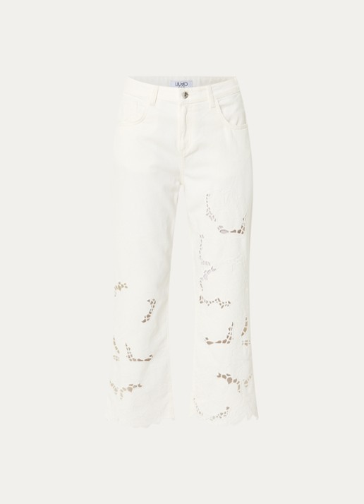 Liu Jo High waist straight leg jeans met broderie