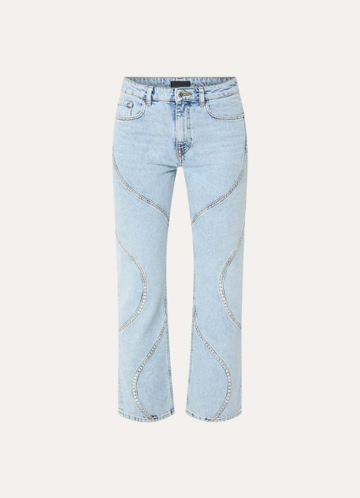 Liu Jo High waist straight leg jeans met lichte wassing - voorkant indigo