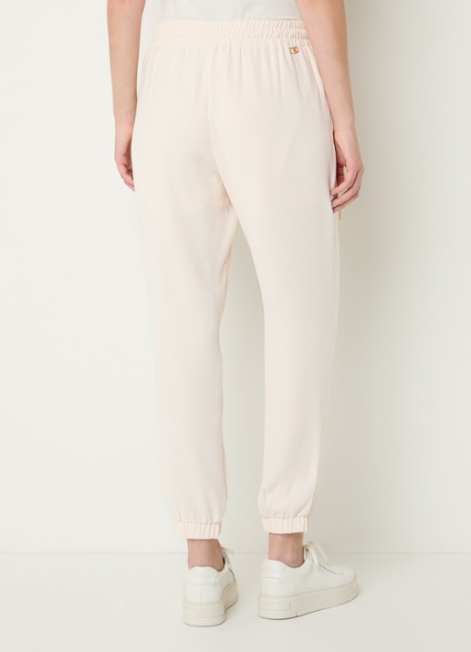 Liu Jo High waist tapered fit trackpants met elastische band en ritszakken - achterkant 2 creme