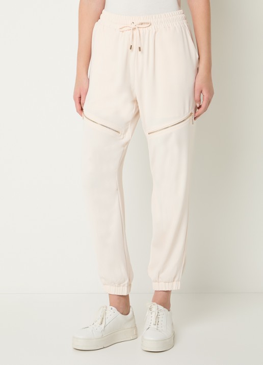 Liu Jo High waist tapered fit trackpants met elastische band en ritszakken