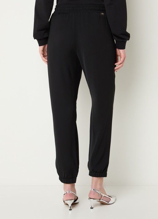 Liu Jo High waist tapered fit trackpants met elastische band en ritszakken - achterkant 2 zwart
