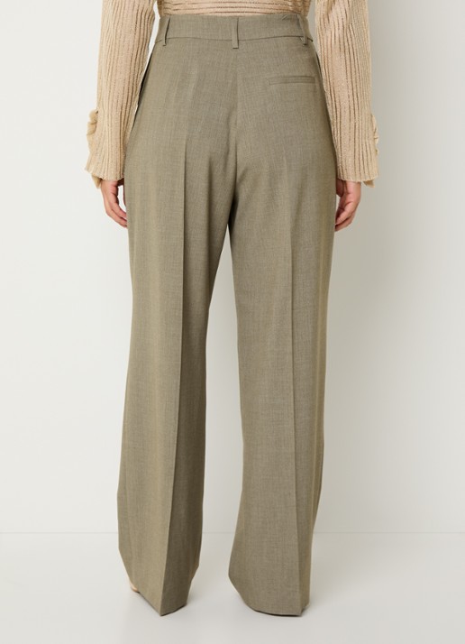 Liu Jo High waist wide fit pantalon met plooidetail - achterkant groen