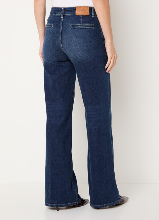 Liu Jo High waist wide leg jeans met donkere wassing - achterkant 4 indigo