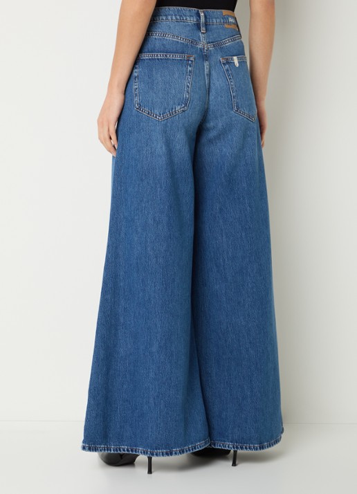 Liu Jo High waist wide leg jeans met gekleurde wassing - achterkant 5 indigo