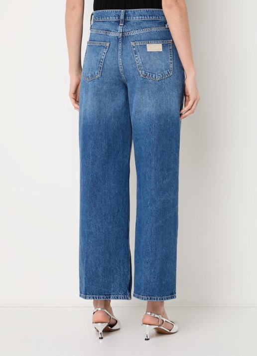 Liu Jo High waist wide leg jeans met medium wassing  - achterkant indigo