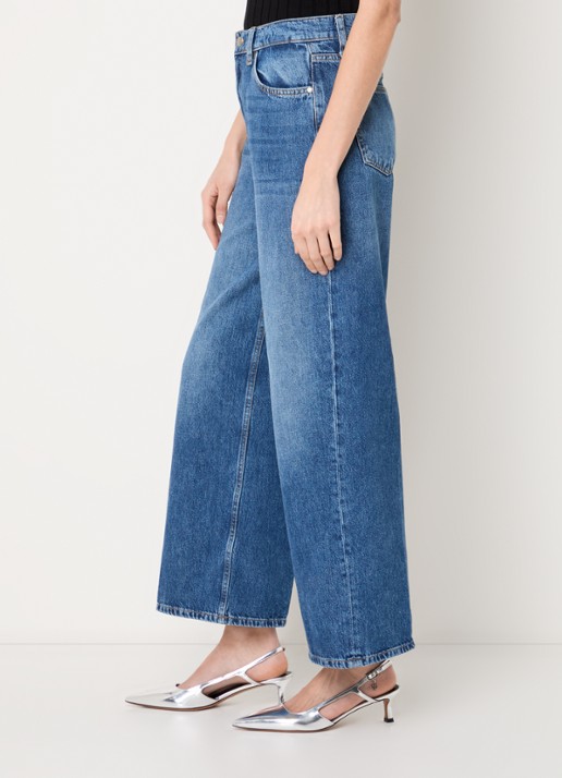 Liu Jo High waist wide leg jeans met medium wassing  - detail 5 indigo